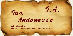 Iva Andonović vizit kartica